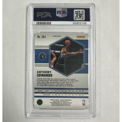 2020 Mosaic Anthony Edwards #201 RC Rookie Green Mosaic PSA 9 MINT